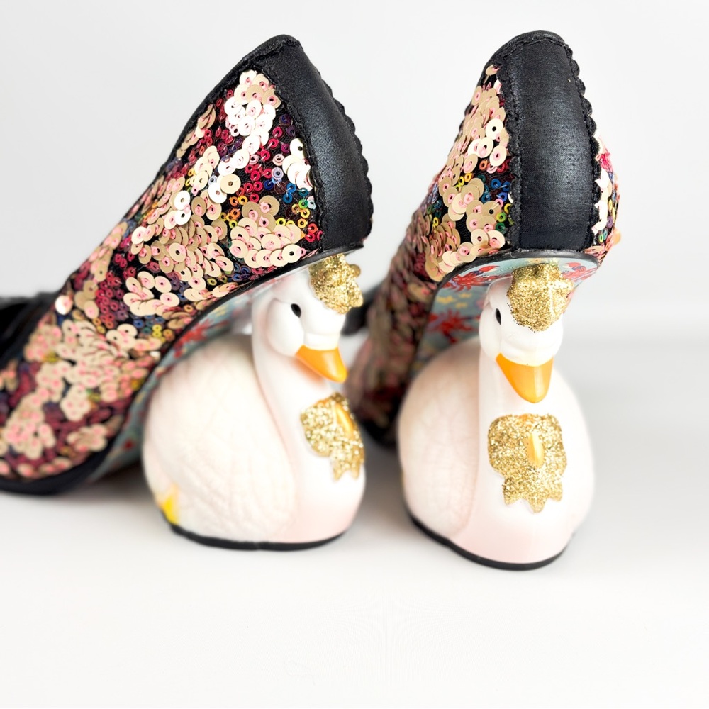 Irregular Choice Savan Swan Heels | Sequin Bow Statement Pumps | Sizes 38 & 40 | - Picture 5 of 8